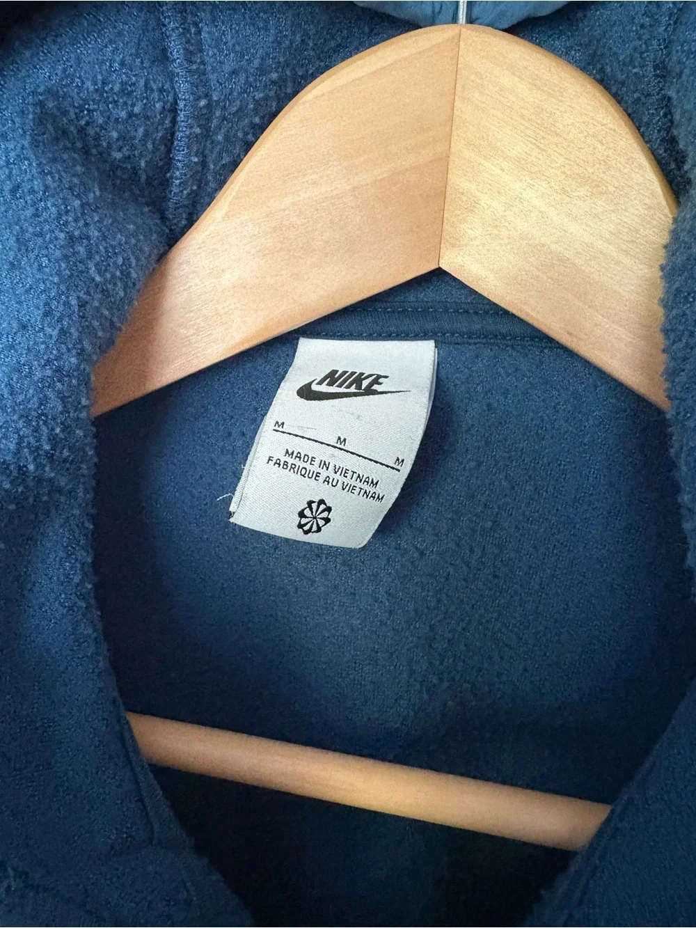 Nike Kids Blue Hooded Sherpa Zip Jacket size:M